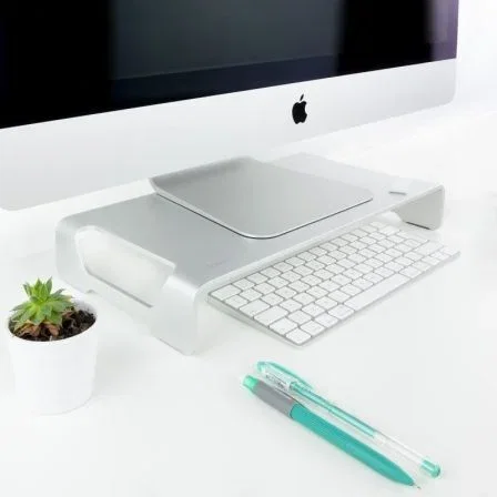 Tooq Soporte Elevador para Monitor o Portátil hasta 13", Peso Máximo 20 kg, Aluminio